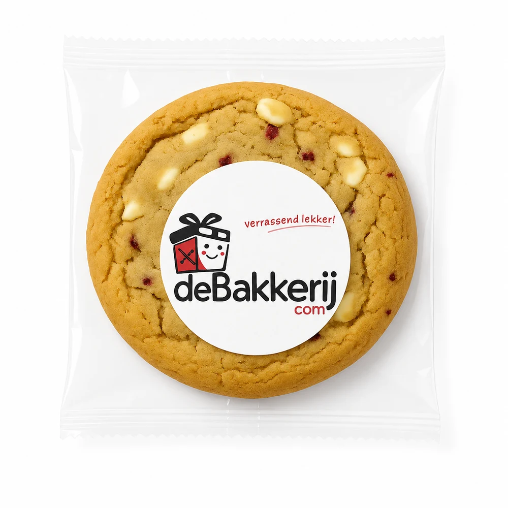 American cookie: Cranberry & White chocolate met eigen logo