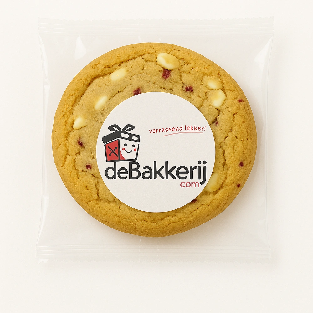 American cookie: Cranberry & White chocolate met eigen logo