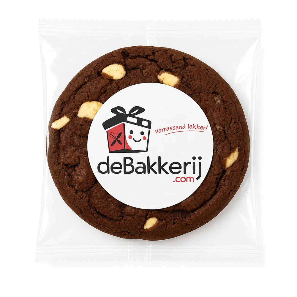 American cookie: Double Chocolate met eigen logo