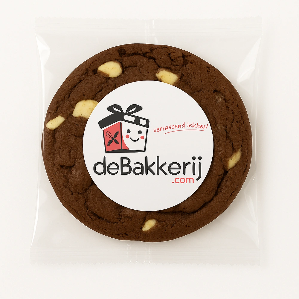 American cookie: Double Chocolate met eigen logo