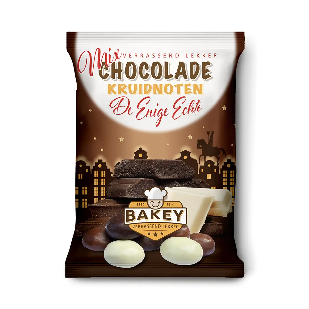 Bakey chocolade kruidnoten uitdeelzakjes (50 gram)
