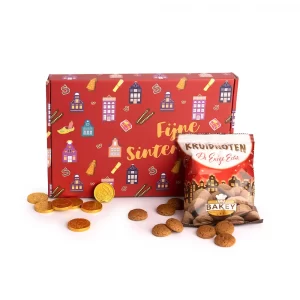 Brievenbuspakket met chocolade munten en kruidnoten