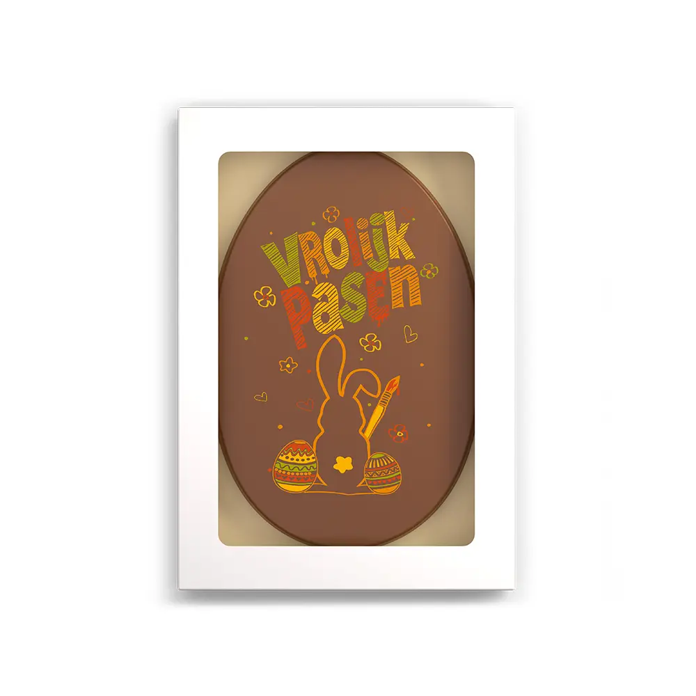 Chocoladekaart 'Vrolijk Pasen'