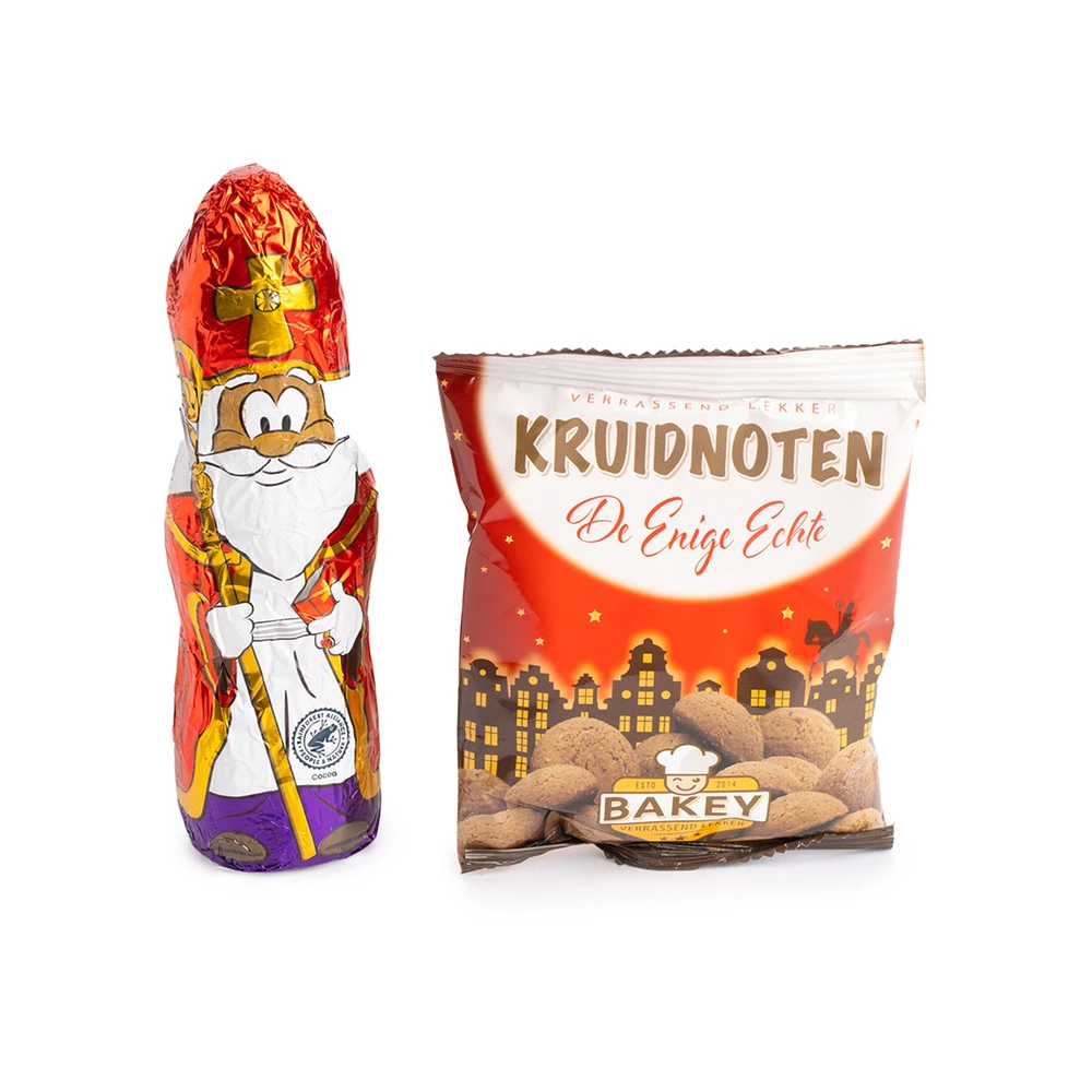 Geschenkzakje met chocolade sinterklaas en Bakey kruidnoten
