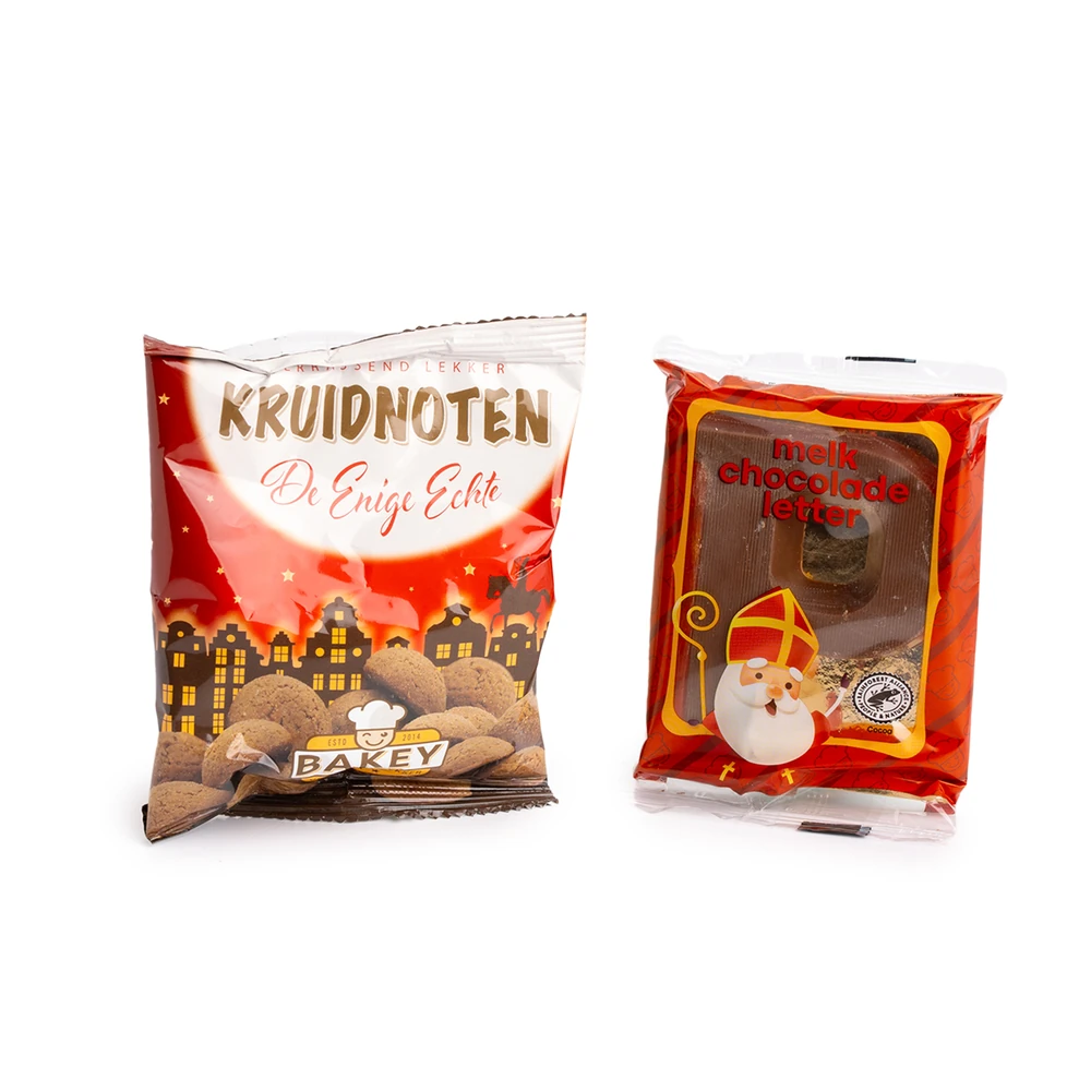 Geschenkzakje met schoenletter en Bakey kruidnootjes