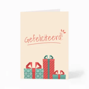 Kaartje "Gefeliciteerd"
