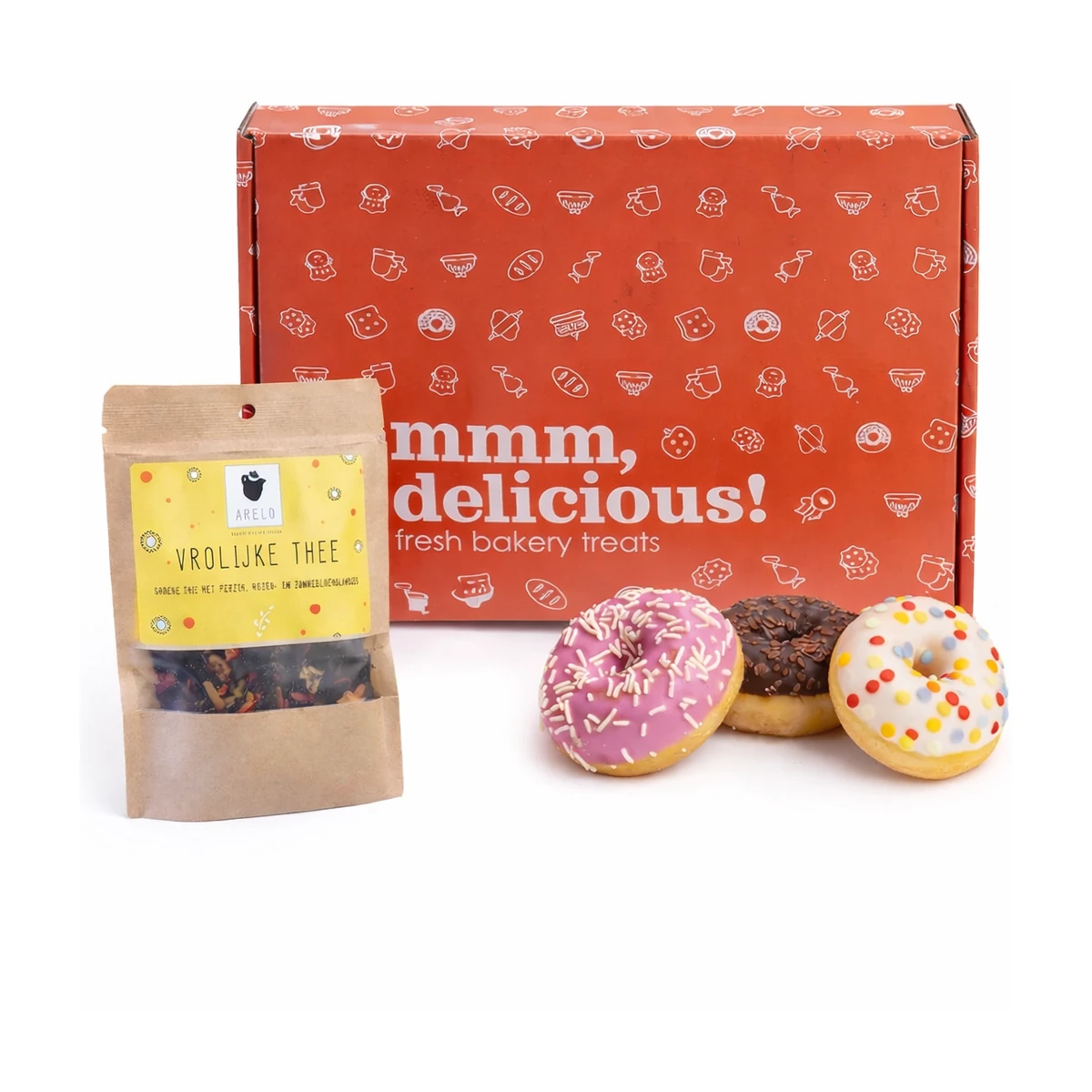 Mini donut theepakket (brievenbusgeschenk)