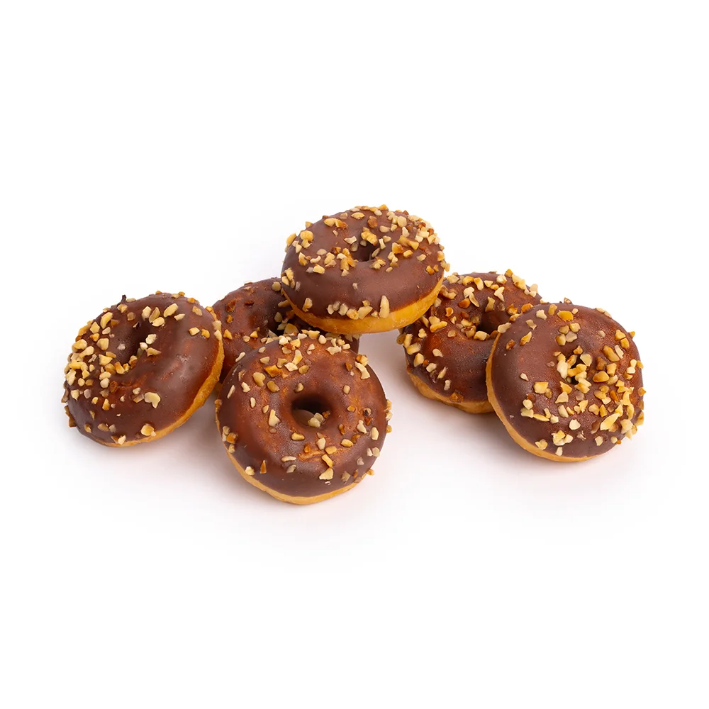 Mini donuts chocolade hazelnoot met vulling (12 stuks)