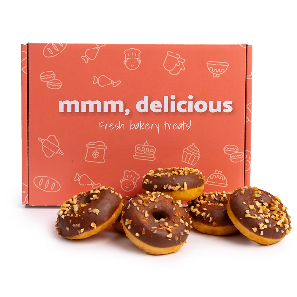 Mini donuts chocolade hazelnoot met vulling (brievenbusgeschenk)