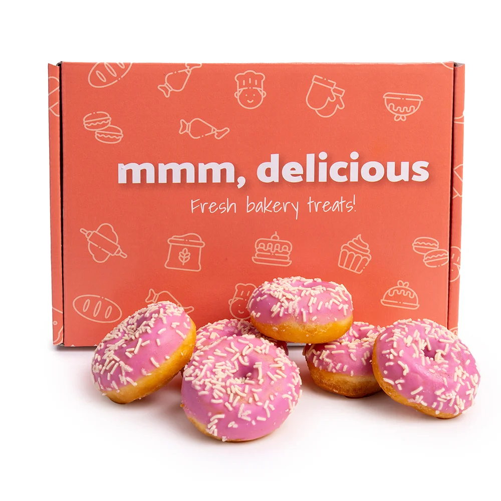Mini donuts roze met vulling (brievenbusgeschenk)