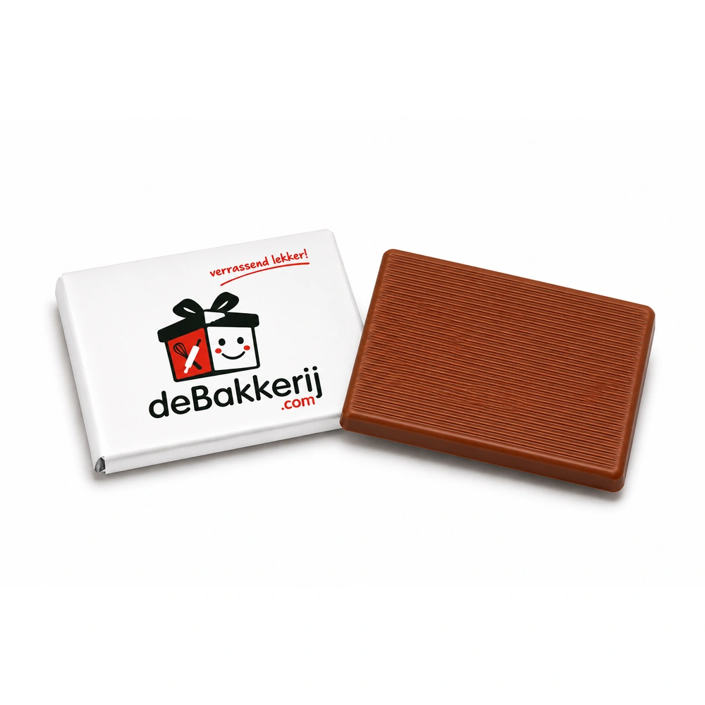Napolitains chocolaatjes met logo wikkel (rechthoek)