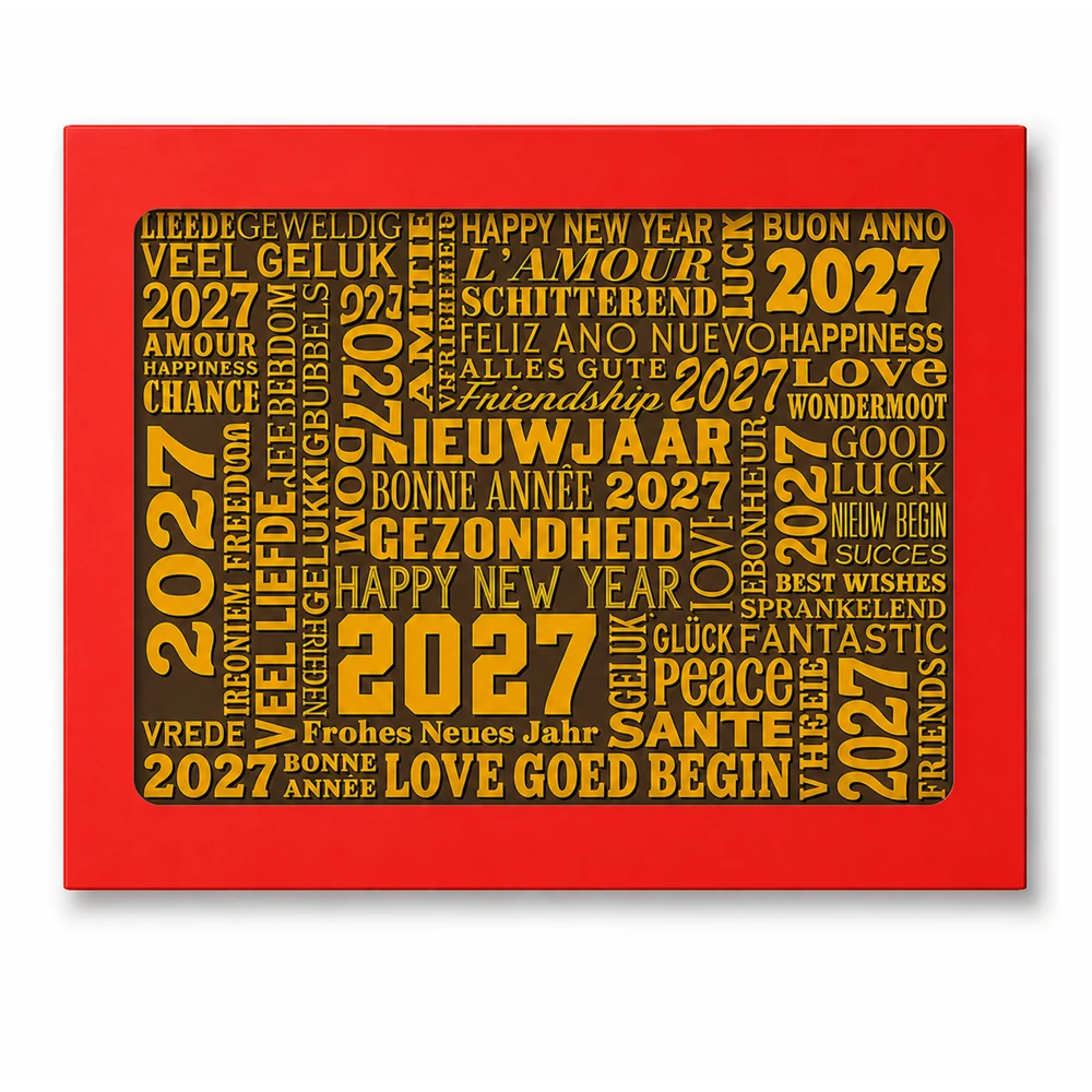 Nieuwjaarschocolade-kaart (150 gram)