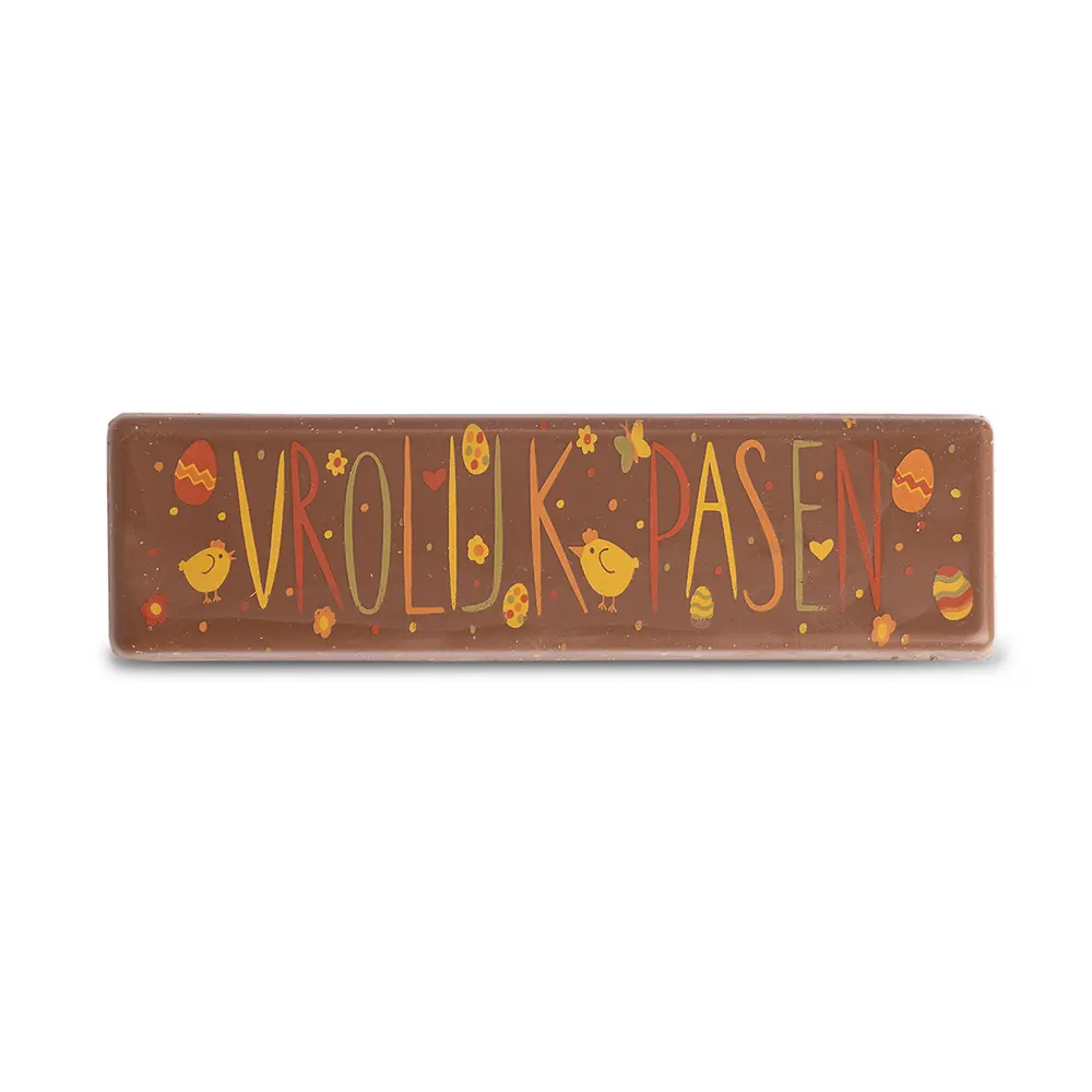 Paas chocoladereep 'Vrolijk Pasen'