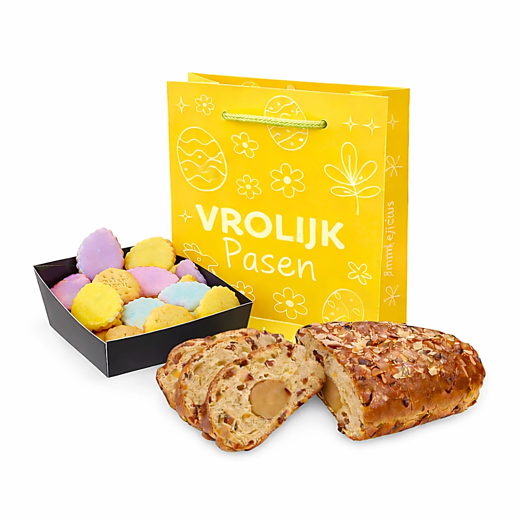 Paastas roomboter paasstol (500 gram) en paaskoekjes (200 gram)