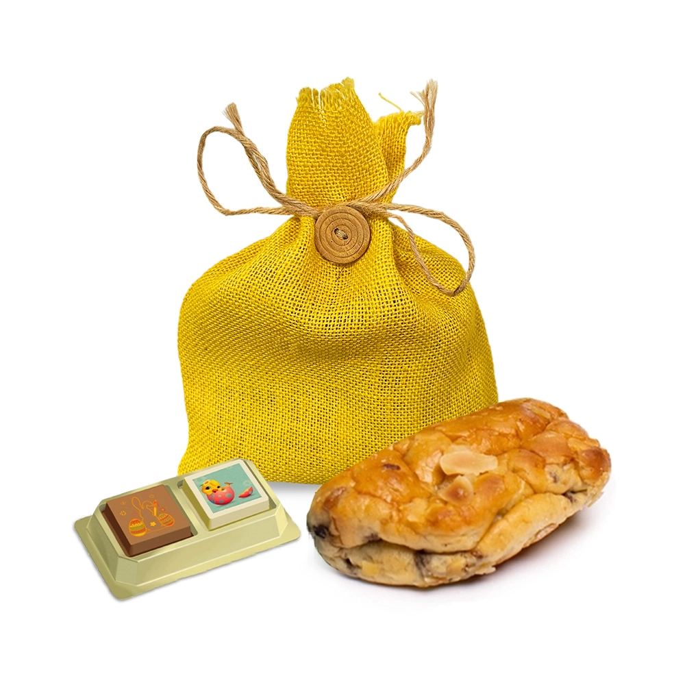 Paaszakje met mini paasstol en paaspralines (2st)