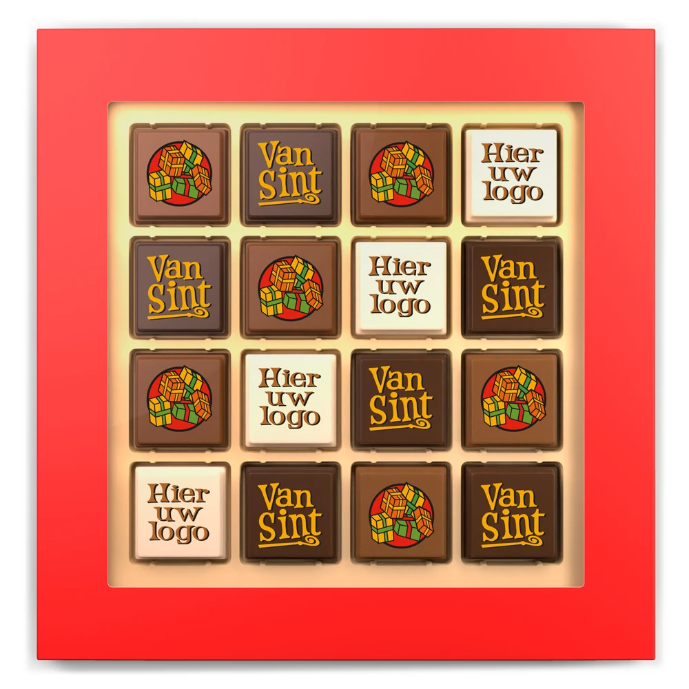 Pralines met eigen logo (16 stuks)
