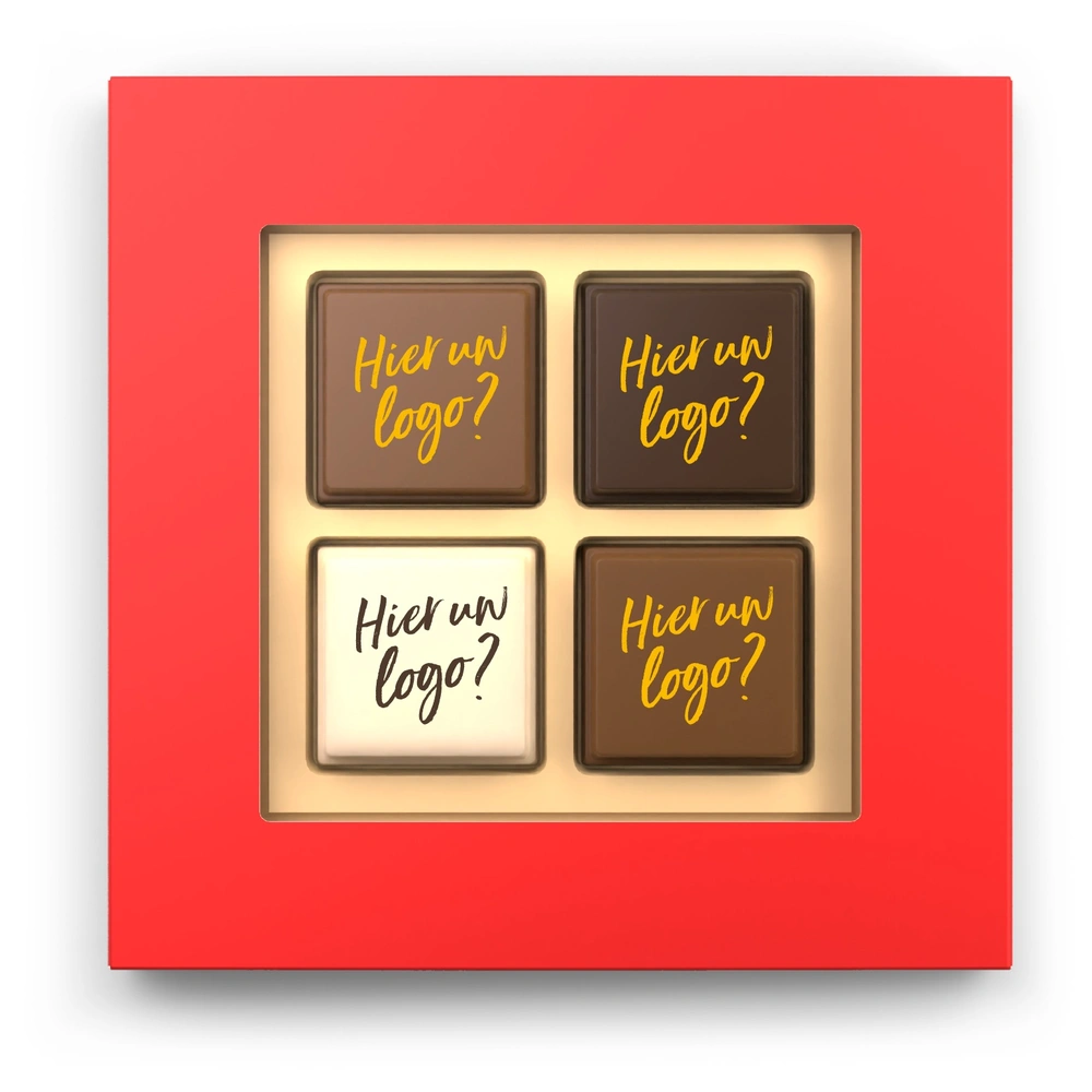 Pralines met eigen logo (4 stuks)