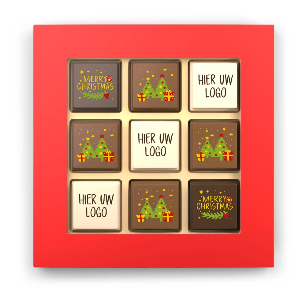 Pralines met eigen logo (9 stuks)