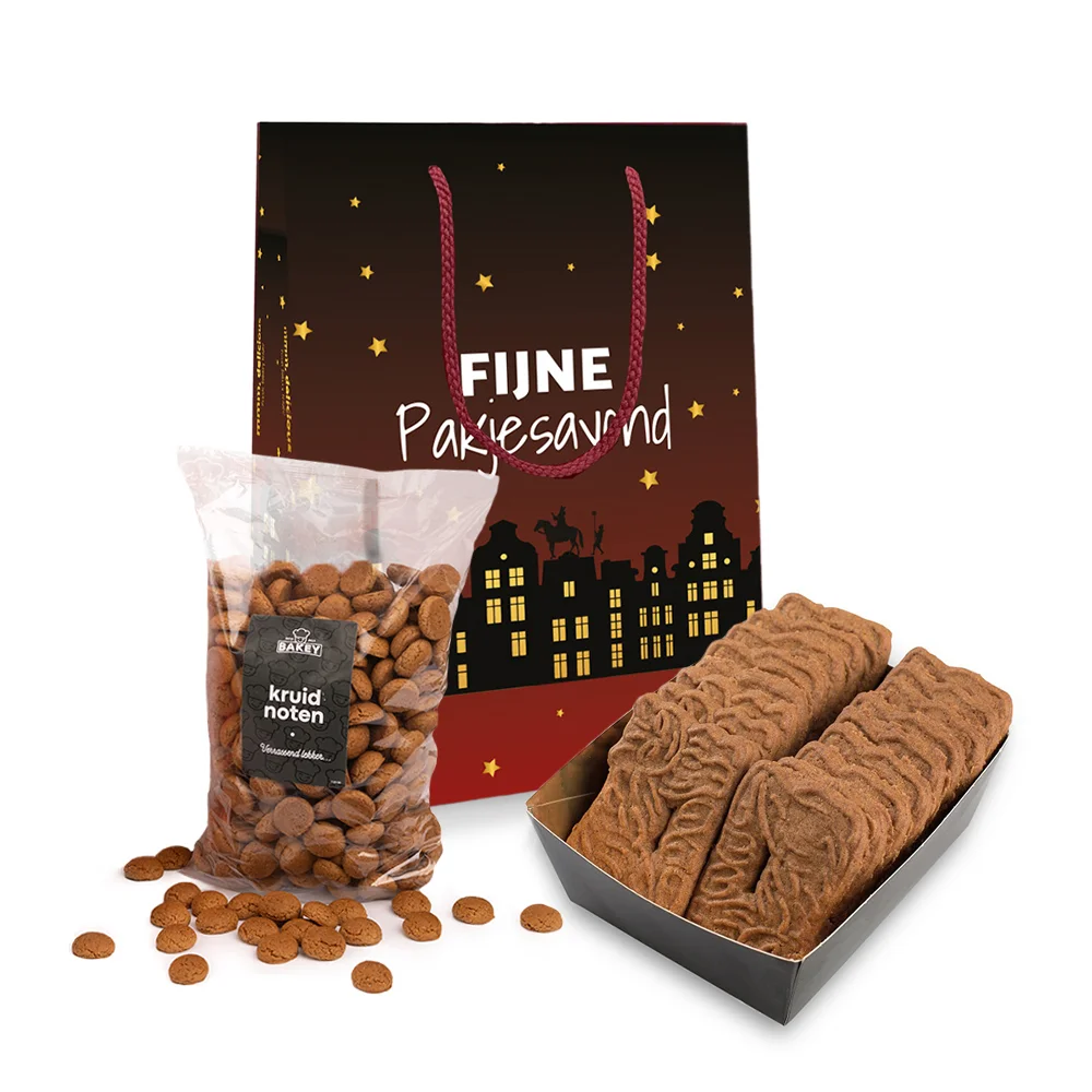 Sinttas met Bakey kruidnoten (200 gram) en speculaasjes (28 stuks)