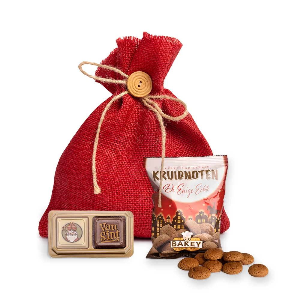Sintzakje met Bakey kruidnoten (50 gram) en pralines (2 stuks)