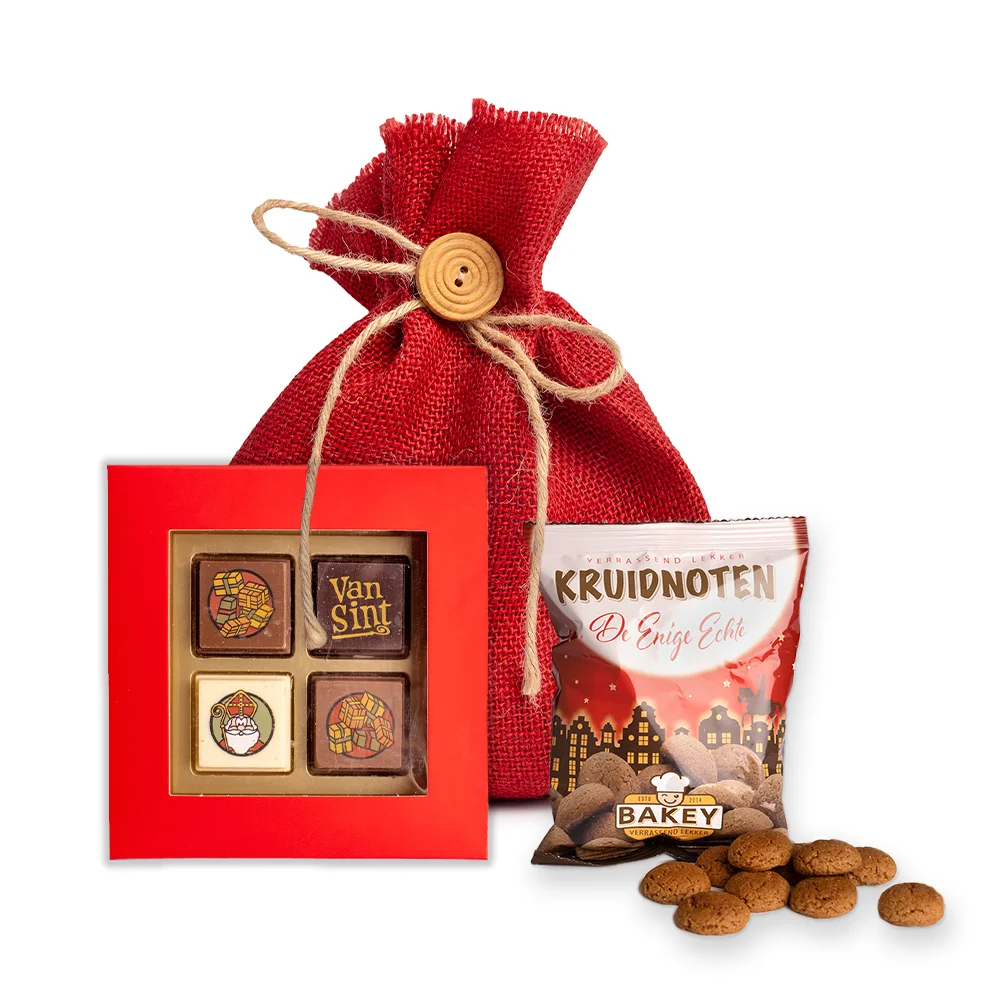 Sintzakje met Bakey kruidnoten (50 gram) en pralines (4 stuks)