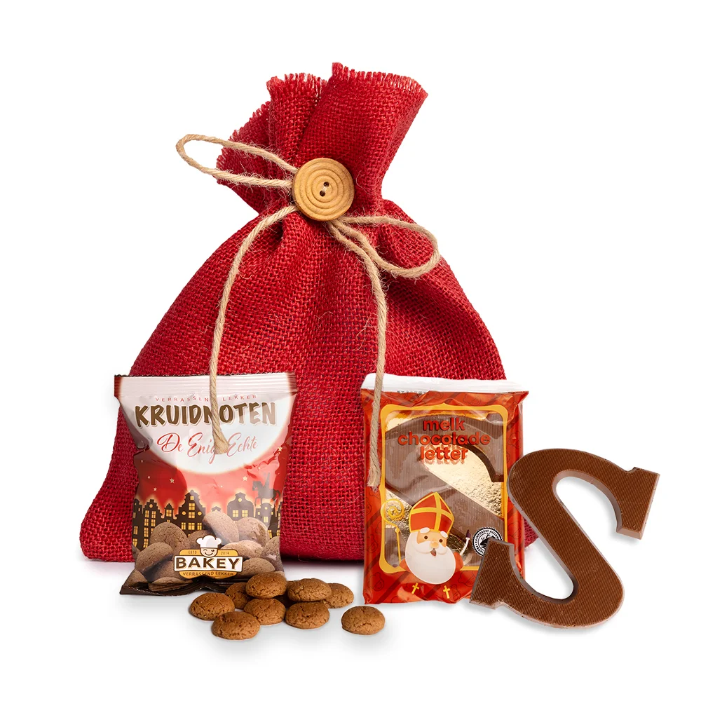 Sintzakje met Bakey kruidnoten (50 gram) en schoenletter (40 gram)